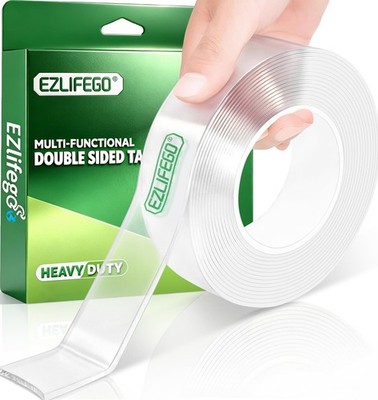EZlifego Double Sided Tape Heavy Duty Nano Double Sided Adhesive Tape Clear