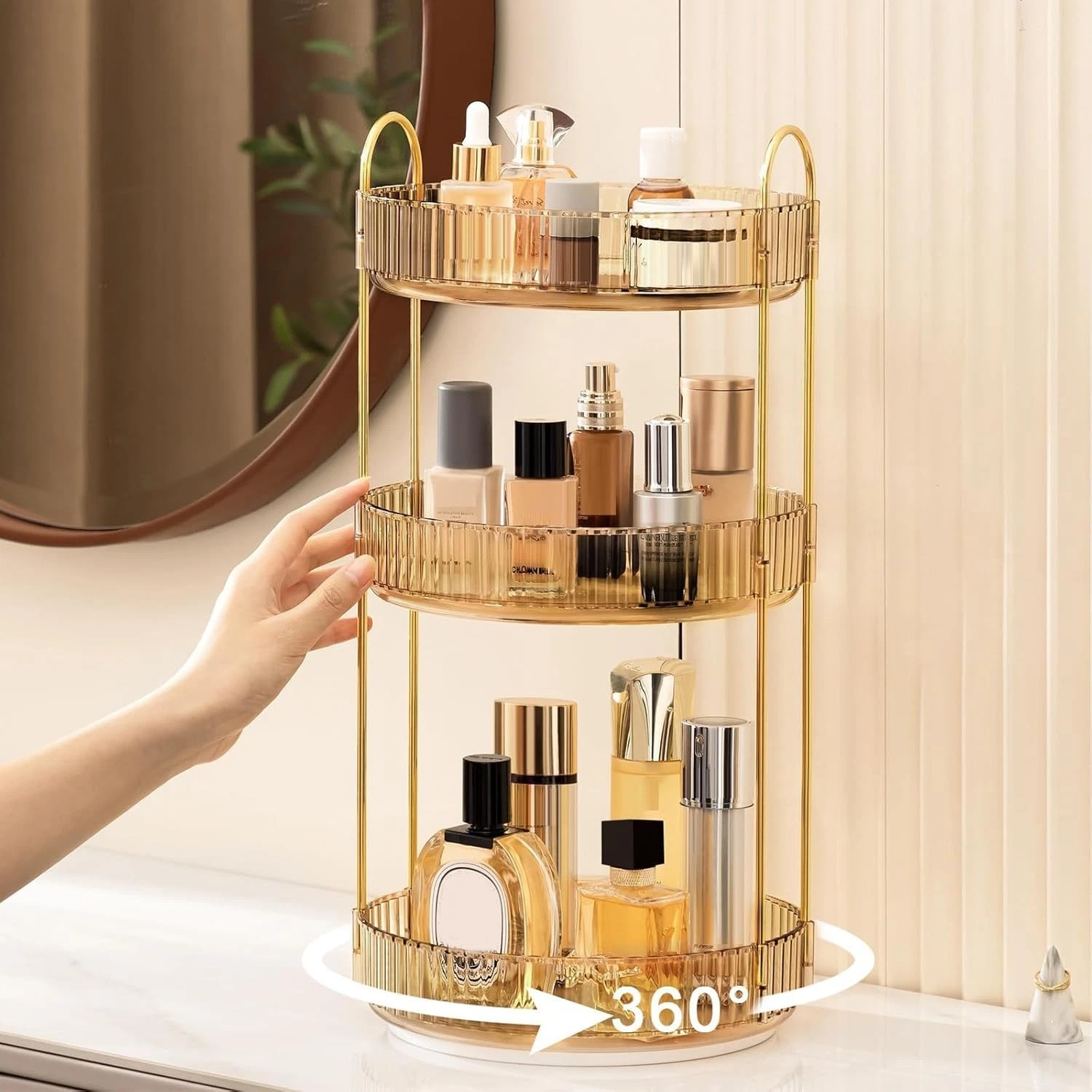 3 Tiers 360° Storage Makeup Cosmetic Perfume Rotating Organiser Stand Shelf UK
Opens in a new window