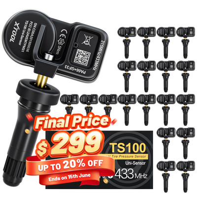 20PCS XTOOL TS100 Tire Pressure Sensor 315&433MHz Programmable Universal Rubber