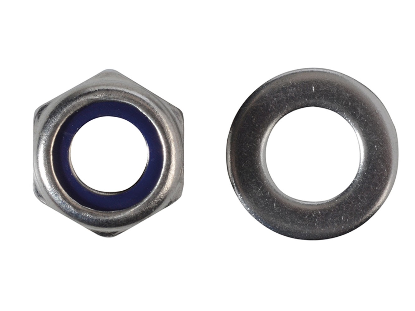Forgefix A2 Stainless Steel M10 Nyloc Nuts & Washers - Pack of 8