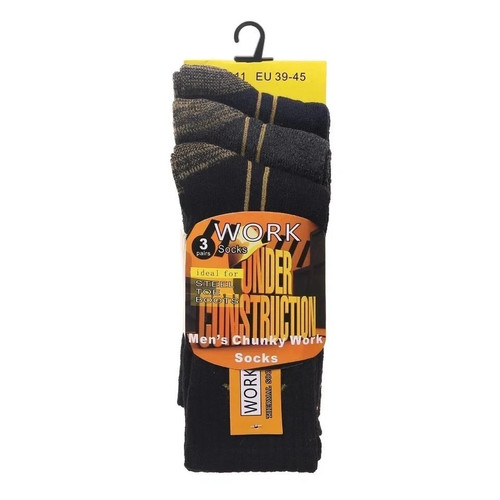 Men’s Heavy Duty Chunky Work Socks Durable Stripy Boot Socks UK 6–11 - Picture 3 of 5