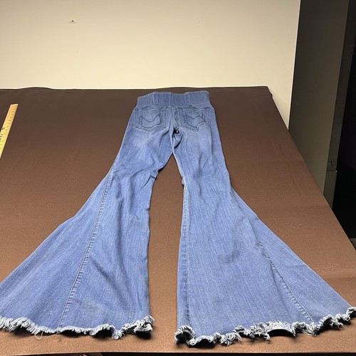Mumu Blue Jeans Berkeley Bells Flare Wide Women Size S Pull On Y2K Hippie Boho - Picture 12 of 14