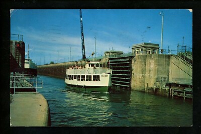 Ship postcard Excursion Holiday at Soo Locks Sault Ste. Marie, Michigan MI