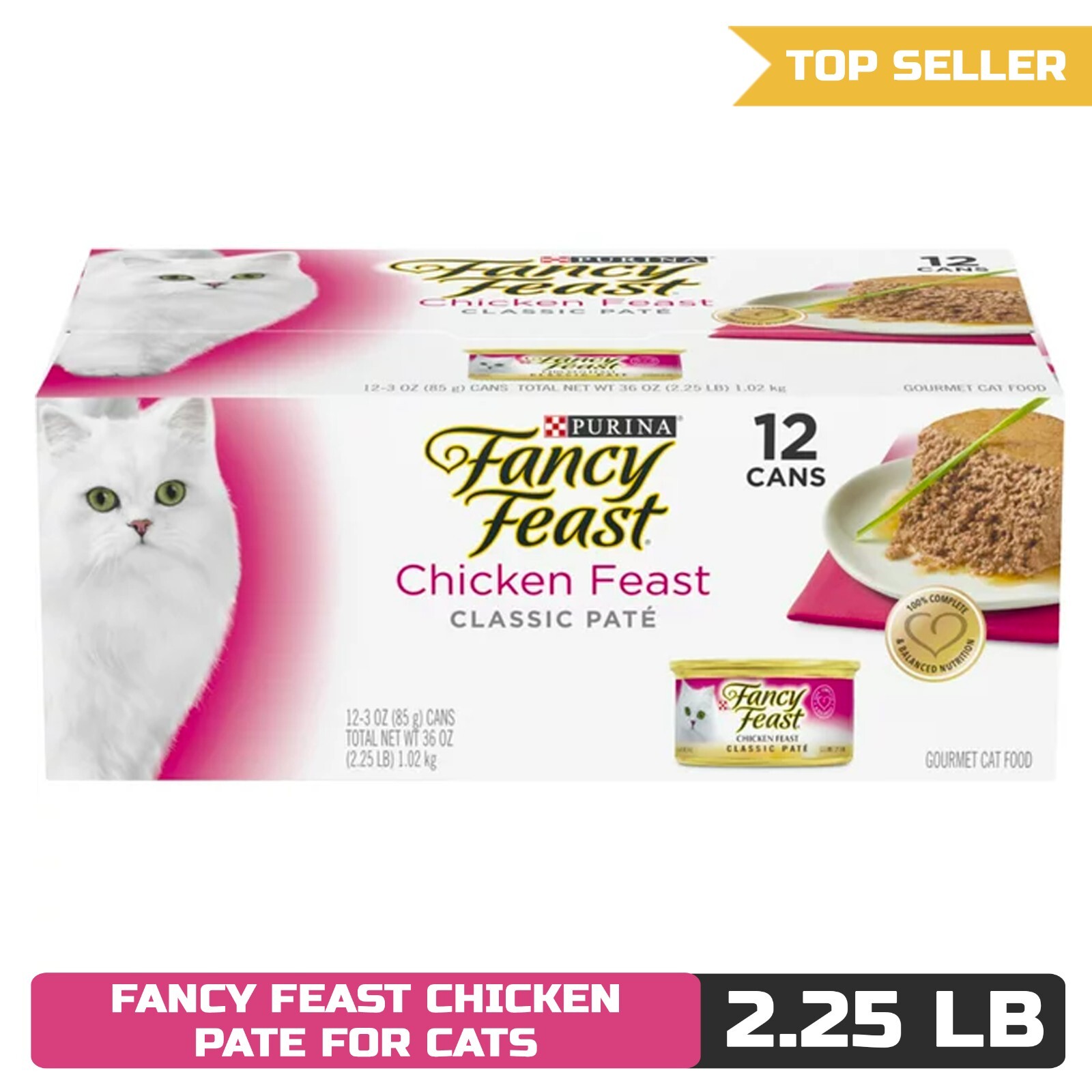 Purina Fancy Feast Classic Pate Wet Cat Food Chicken, 3 oz Cans