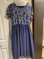ASOS Maternity special occasion dress blue sequince Size 8