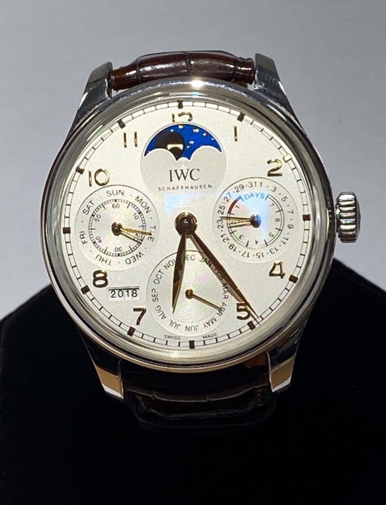 IWC IW503307 PORTUGUESE PERPETUAL CALENDAR MOON PHASE 44mm AUTOMATIC WATCH.