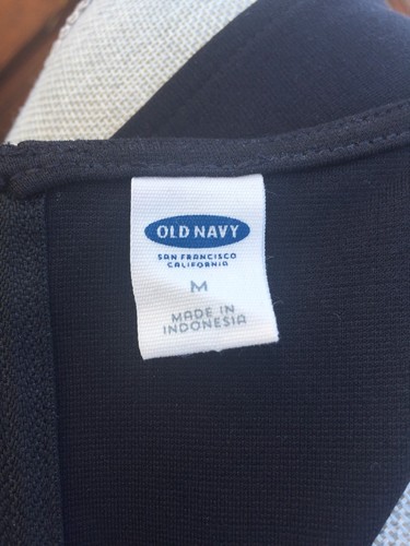 VIEJO AZUL MARINO Vestido Elástico Negro Sin Mangas Talla Mediana (C642) - Imagen 4 de 6