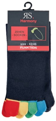 1-10 Paar Zehensocken Baumwolle Zehenstrumpf fünf bunte Zehen echte Ferse