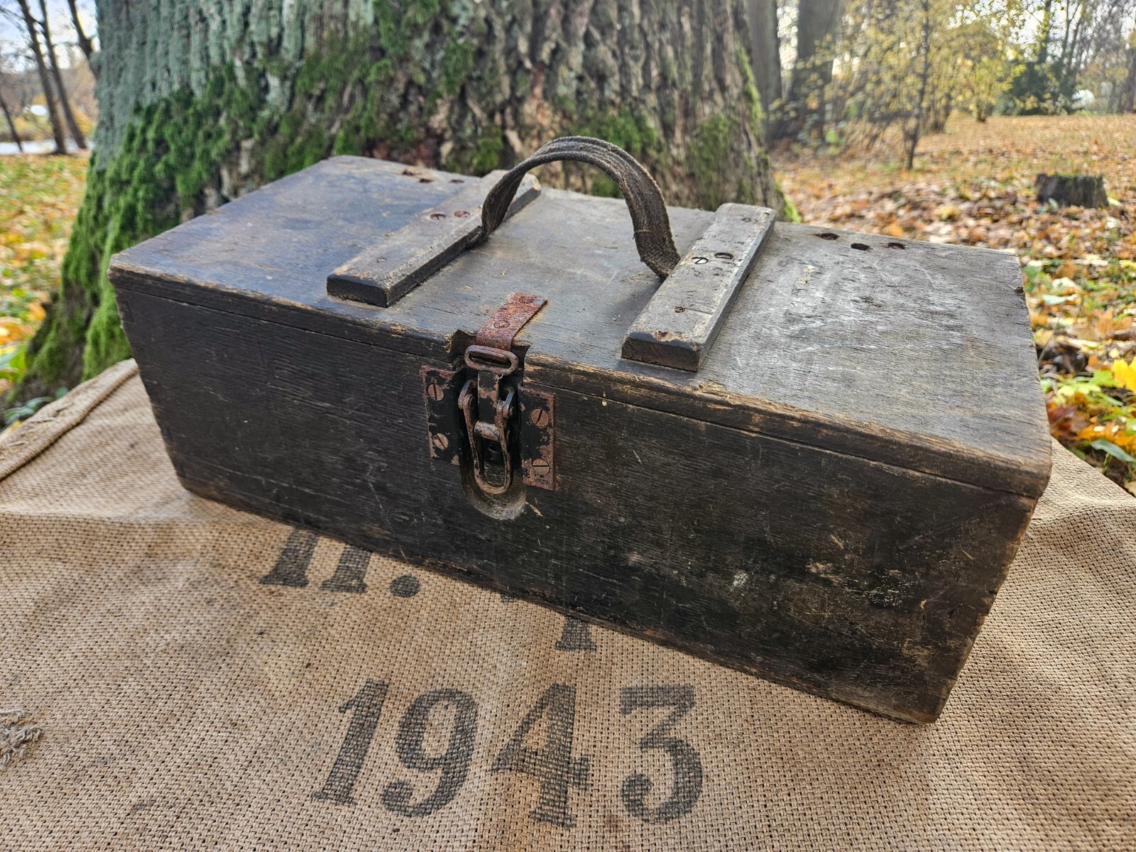 WW2 ORIGINAL GERMAN MAUSER 98 HEAT RIFLE GRENADE AMMO BOX BARN FIND from KURLAND