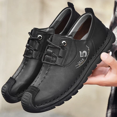Herren Weiches Leder Freizeitschuhe Mode Fahrschuhe Flache Halbschuhe Mokassins - Bild 14 von 23