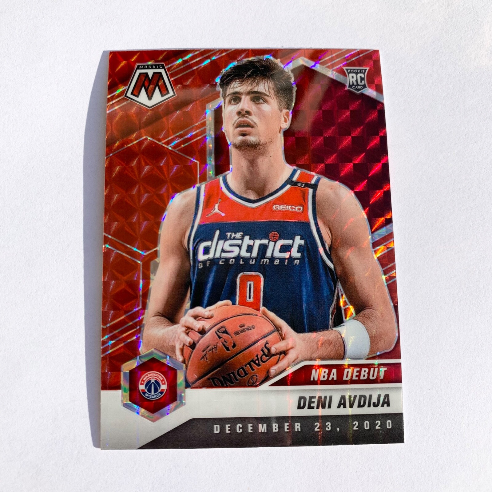 2020-21 Panini Mosaic Deni Avdija Red Prizm #272 NBA Debut Rookie RC