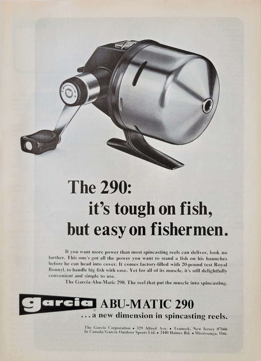 1973 VINTAGE PRINT AD - GARCIA ABU-MATIC 290 FISHING REEL AD - AD ONLY |  eBay