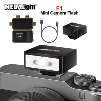 Medalight F1 Mini Rechargeable Camera Flash Light Speedlite Ricoh GR3 Canon Sony