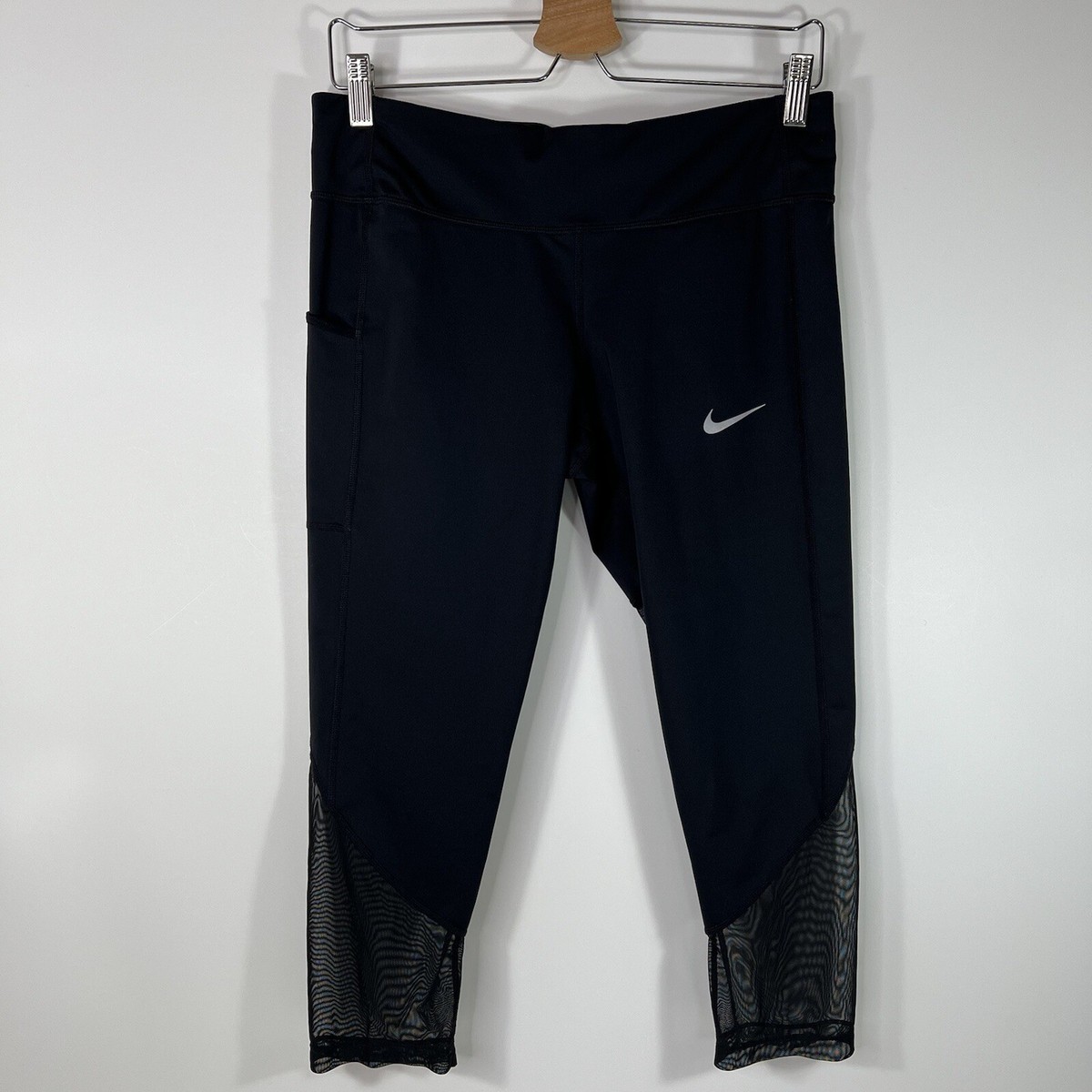 Nike Dri Fit Power Training Running Crop Mesh Leggings BQ5948 Women’s Large  L