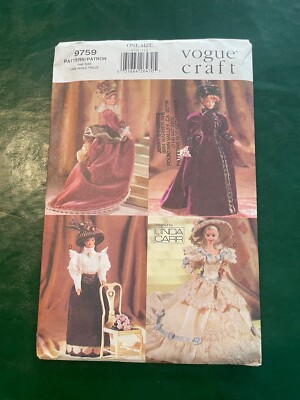 Vogue Craft #9759 Uncut Pattern  Barbie Doll Historical Clothes Circa 1900 s