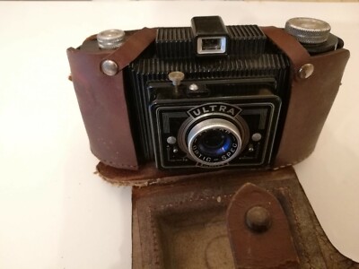 Appareil photo argentique Ultra Fex France années 50 avec étui cuir s