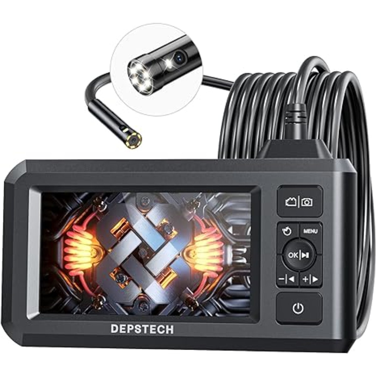 DEPSTECH DS300 Industrial Endoscope Dual Lens 1080P Camera Digital 4.3