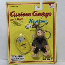 Curious George Big Newspaper Bag  Keychain Basic Fun 1998