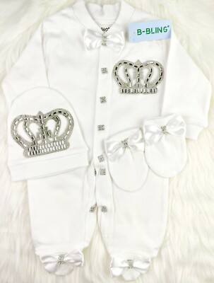 Krone Baby Outfit, Prinz Neugeborener Junge, Take Home Baby Outfit Babyparty Geschenk