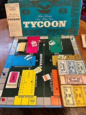 1966 * PARKER BROTHERS  *TYCOON * BOARD + NEARLY COMPLETE ACCESSORIES S
