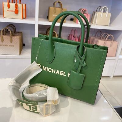 Michael Kors MIRELLA SMALL SHOPPER XBODY IN GREEN | eBay