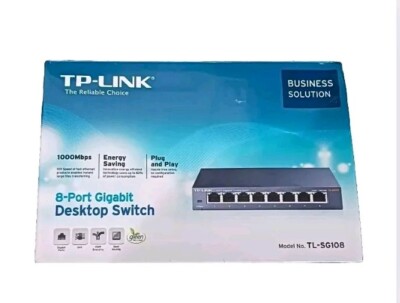 TP Link 8 Port Gigabit Desktop Switch 10/100/1000 Mbps TL-SG108 Ethernet NEW