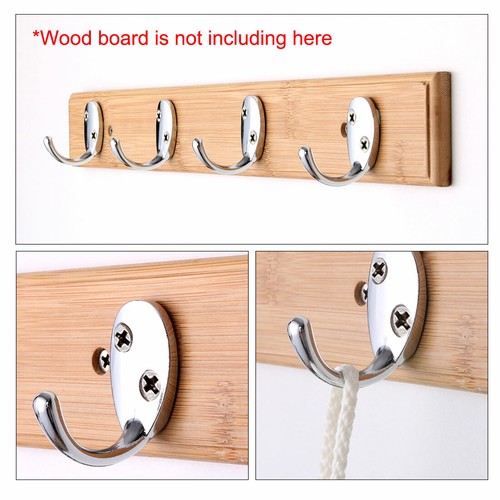 Wall Hooks Zinc Alloy Hook Coat Key Wall Bathroom Door DIY Hanger with Screws - Picture 3 of 11