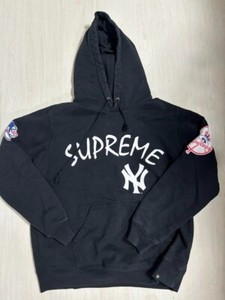 supreme  new york yankees  navy パーカー Supreme Yankees Satin Hooded Jacket Navy Men's - SS15 - US