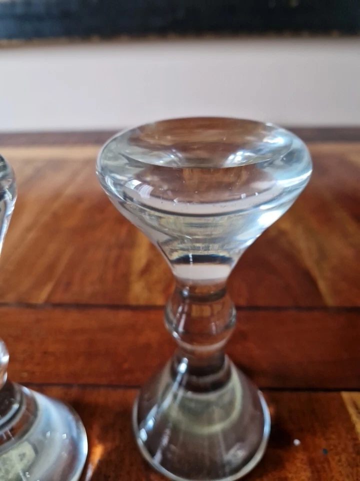 Rare Et Ancienne Paire De Porte Perruque En Verre - Photo 3/4