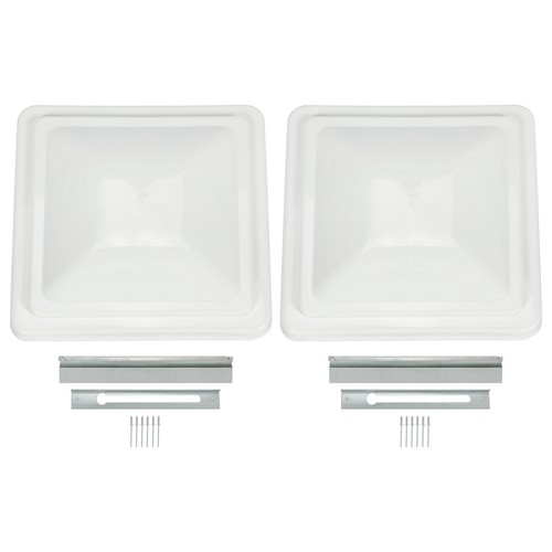Paquete de 2 tapas blancas de cubierta de ventilación de techo para autocaravana de 14" X14" para cámper remolque línea de ventilación de aire - Imagen 8 de 22