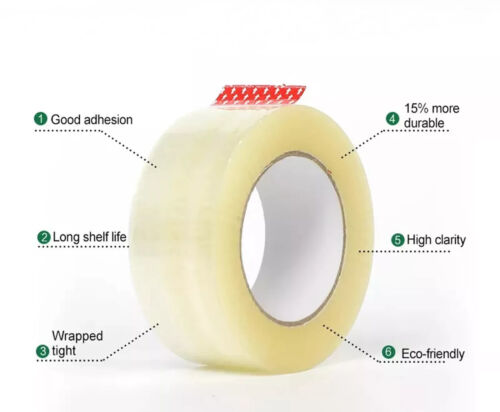 36 Rolls Shipping Packaging Box Packing Sealing Tape 2 mil 2" x 110 Yard 330FT** - Picture 4 of 7