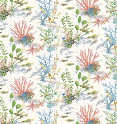 Osborne & Little Stoff 'CORALLINE' 2 METER MULTI Outdoor/Indoor Strandhaus