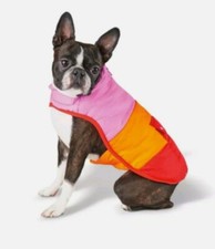 Target LEGO Collection ColorBlock Dog Puffer Coat Orange Pink Red XS Pet Apparel