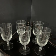 Libbey  pattern 3002-1 iced tea/water glasses set of  (5) 7"H3.5"D VTG