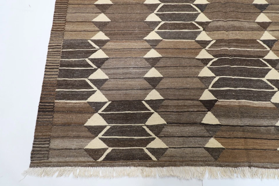 7 x 10 ft Soumak Kilim Area Afghan Hand Knotted Wool Kilim Living Room kilim - Image 3 of 4