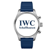New 20mm IWC Rubber Strap Blue Diver Watch Band for BIG PILOT Portugieser V x1