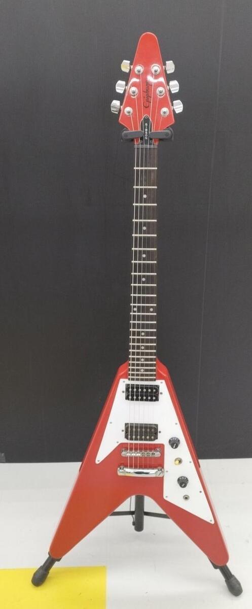 Epiphone Flying V model Red W/Gig bag Electric Guitar Used Epiphone Flying V model Red W/Gig bag Electric Guitar Used