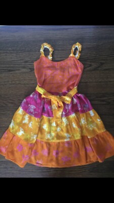 Sleeveless Girls Dress Summer Butterfly Orange Pink Size 4 EUC Boutique |  eBay