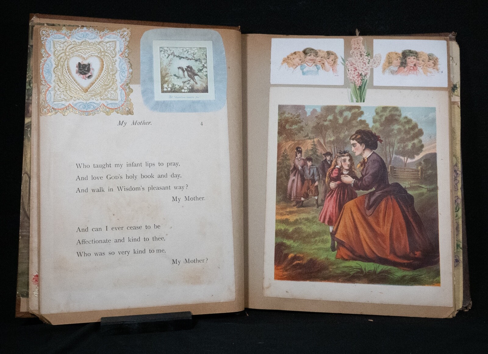 Large Antique Victorian Scrapbook Album Ephemera Die Cut Trading Cards