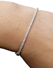 3Ct Round Cut Lab-Created Diamond Women's Tennis Bracelet 14k White Gold Plated