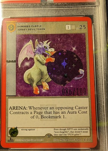 2022 MetaZoo Damaged Chipped JERSEY DEVIL Token Serial # 086/100 - PSA 10 - Picture 7 of 9