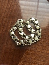 Vintage Stunning Estate 14K Yellow Gold Heart Link 7 Inch Bracelet 7.1 Grams