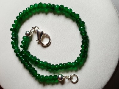 Armband 10 kt grün gefärbt Quarz versilbert 