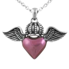 Wing Heart Necklace Crown Stainless Steel pendant Jewelry Controse