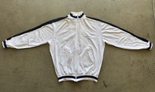 Vintage Polo Sport Ralph Lauren Tennis White Striped Mock Neck Track Jacket Sz M
