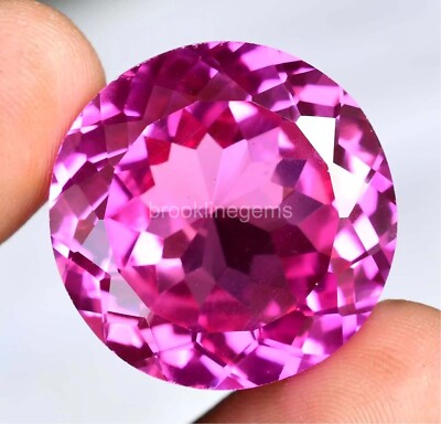 87.0 Ct Natural Mogok Pink Ruby Round Cut EGL Treated Gemstone 25P