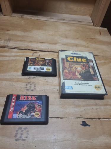 Clue & RISK (Sega Genesis) Acceptable Condition Tested & Fast Shipping  - Picture 1 of 11