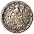 1853-O Arrows Seated Liberty Half Dime Almost Uncirculated AU Coin #9057