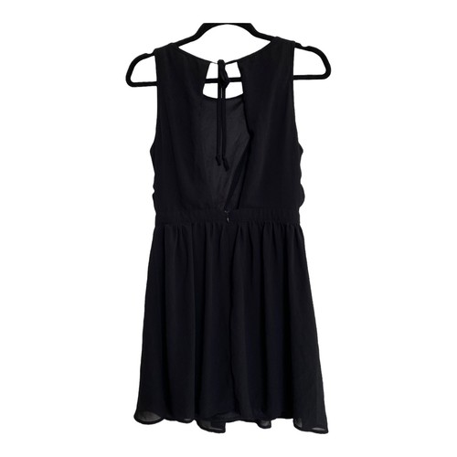 Sans Souci Black Cutout Dress SZ Medium Sleeveless Open Back Grecian Style SEXY - Picture 3 of 6