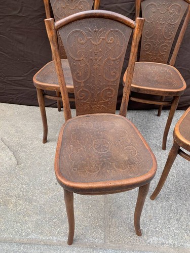Gruppo di 4 originali sedie Thonet Vienna inizi del XX secolo - Foto 9 di 9
